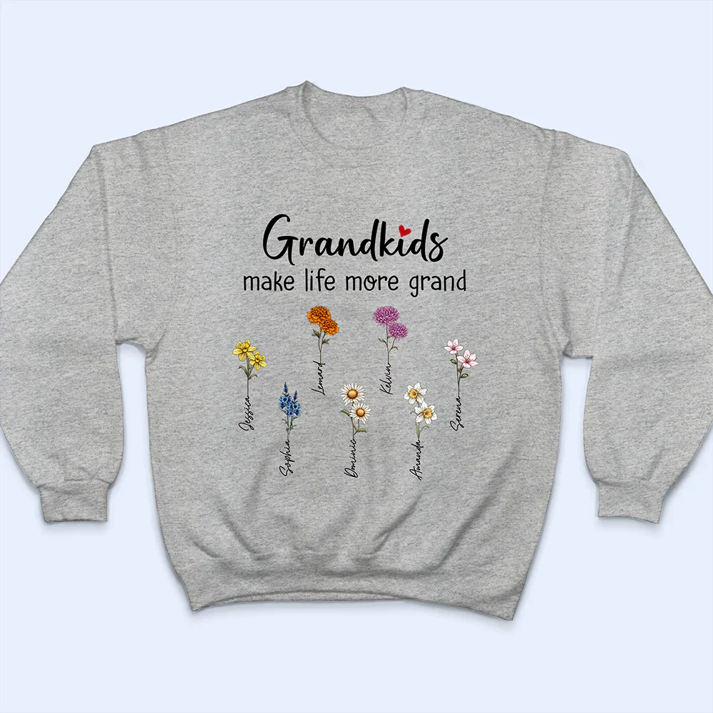 Grandkids Make Life More Grand - Personalized T Shirt - Image 5
