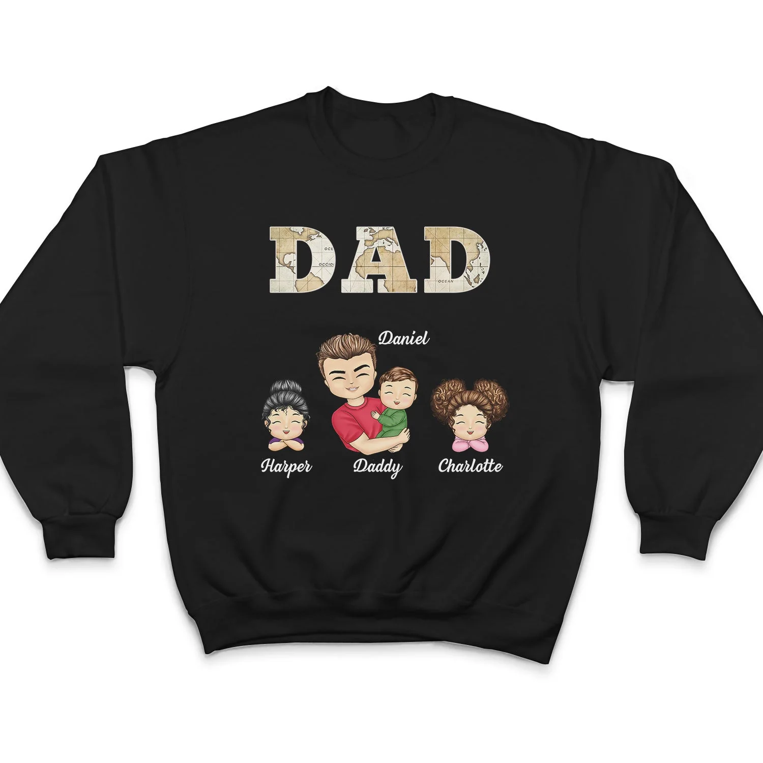 Grandkids Papa Daddy - Gift For Grandpa, Father, Uncle - Personalized T Shirt - Image 5