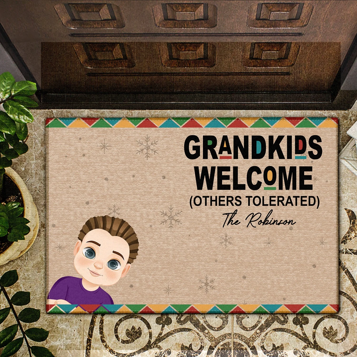 Grandkids Welcome Other Tolerated - Gift For Grandparents - Personalized Doormat - Image 2