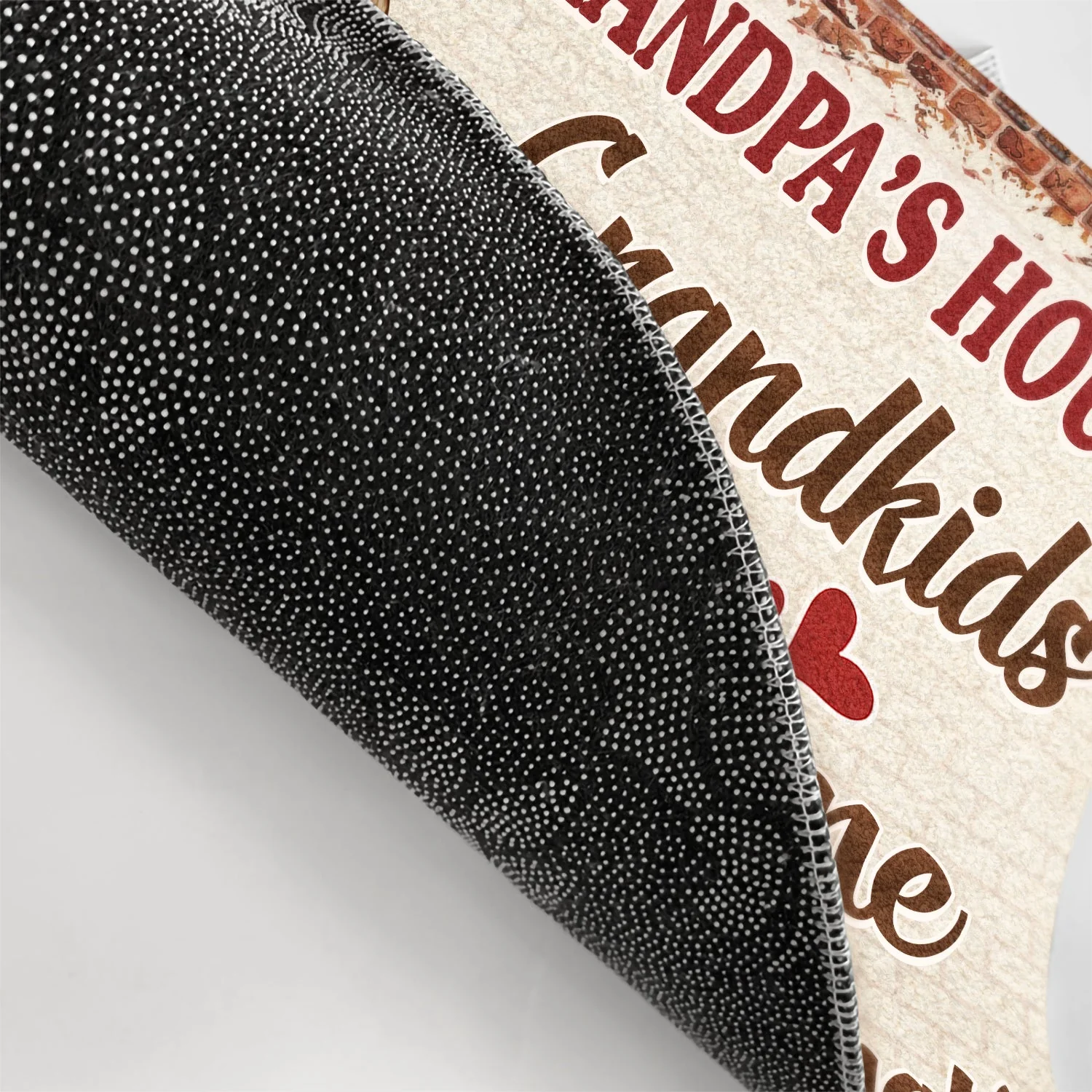 Grandma And Grandpa's House Grandkids Welcome Parents Optional Grandparents Chibi Couple - Family Gift - Personalized Custom Doormat - Image 3