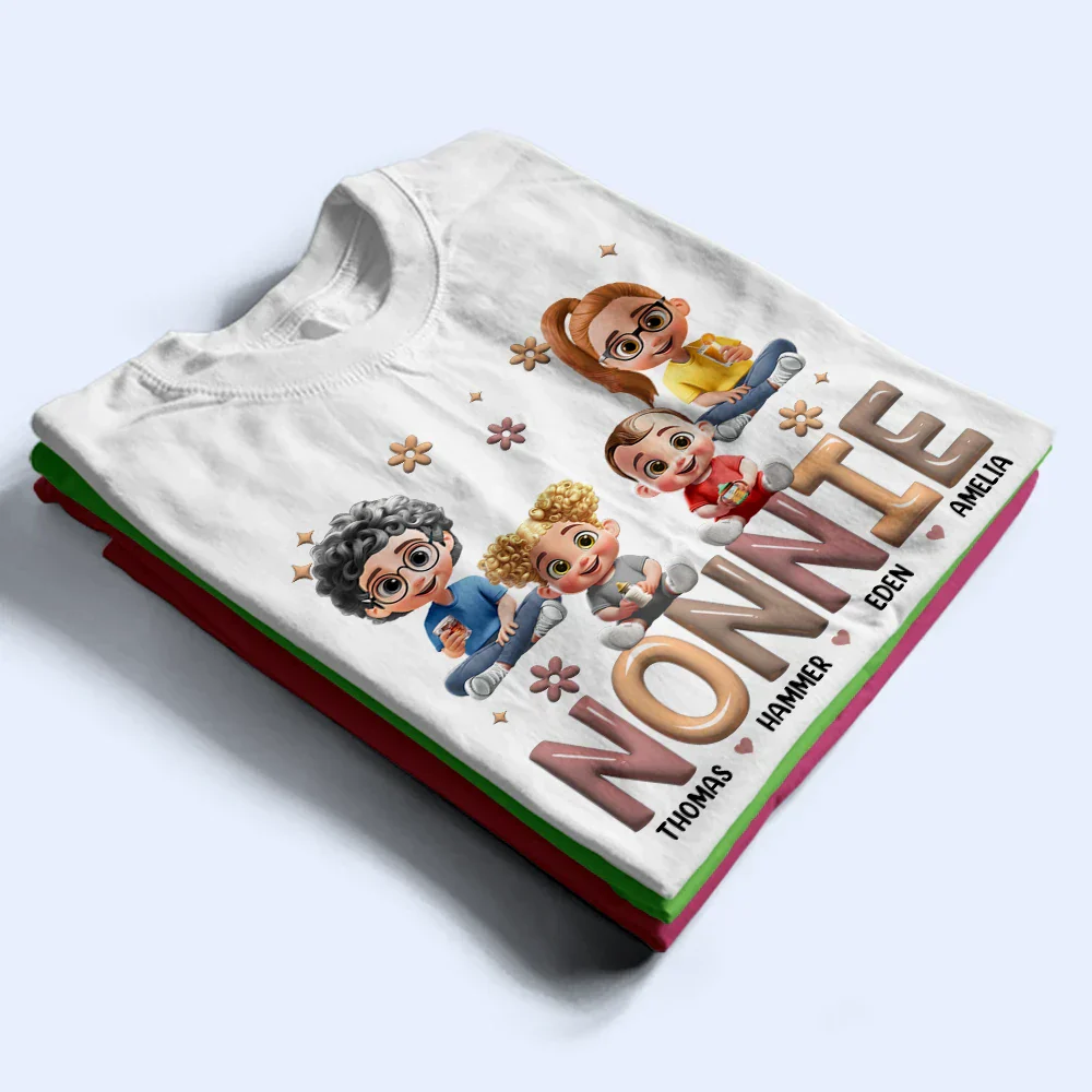 Grandma Grandkid Cartoon - Personalized T Shirt - Image 2