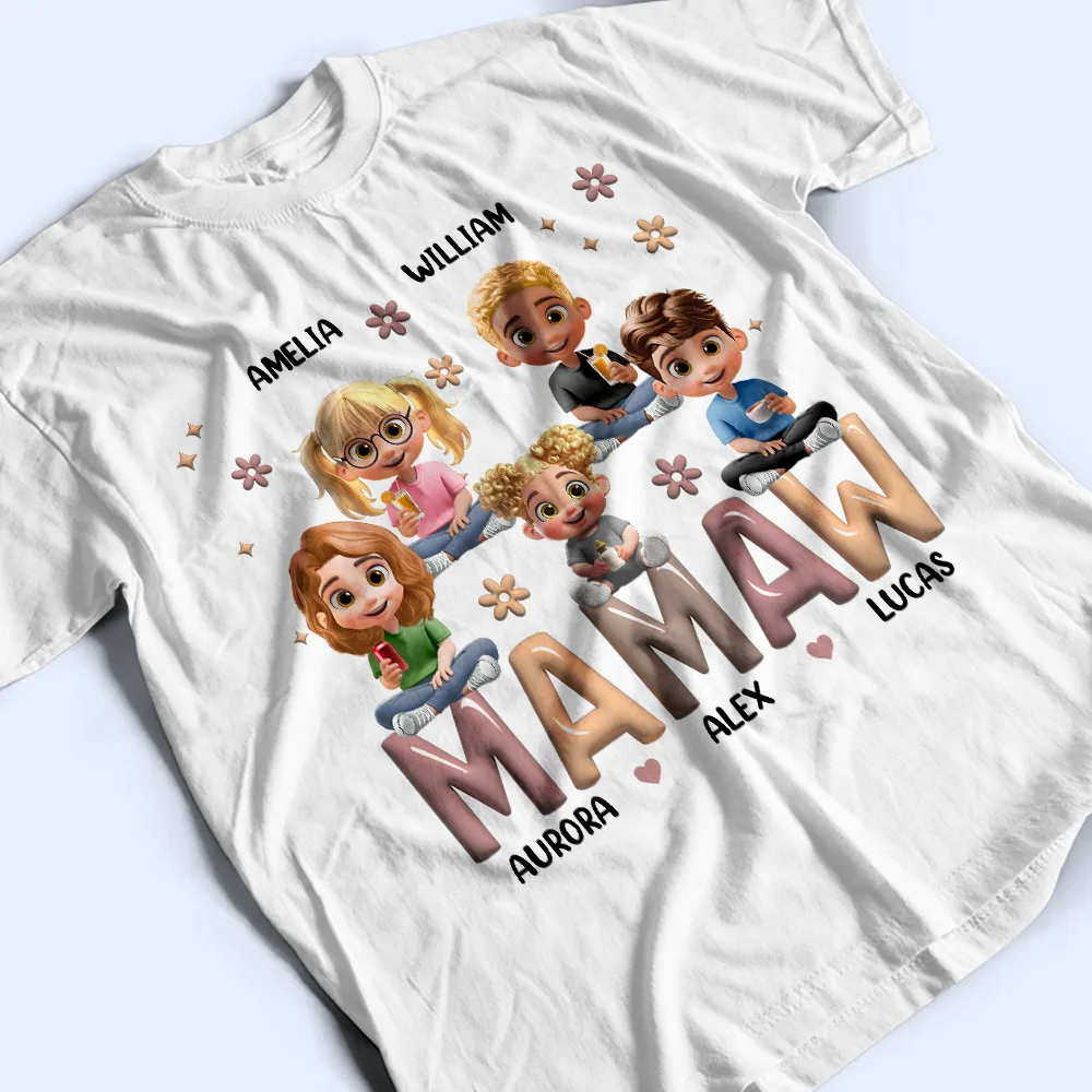 Grandma Grandkid Cartoon - Personalized T Shirt - Image 3