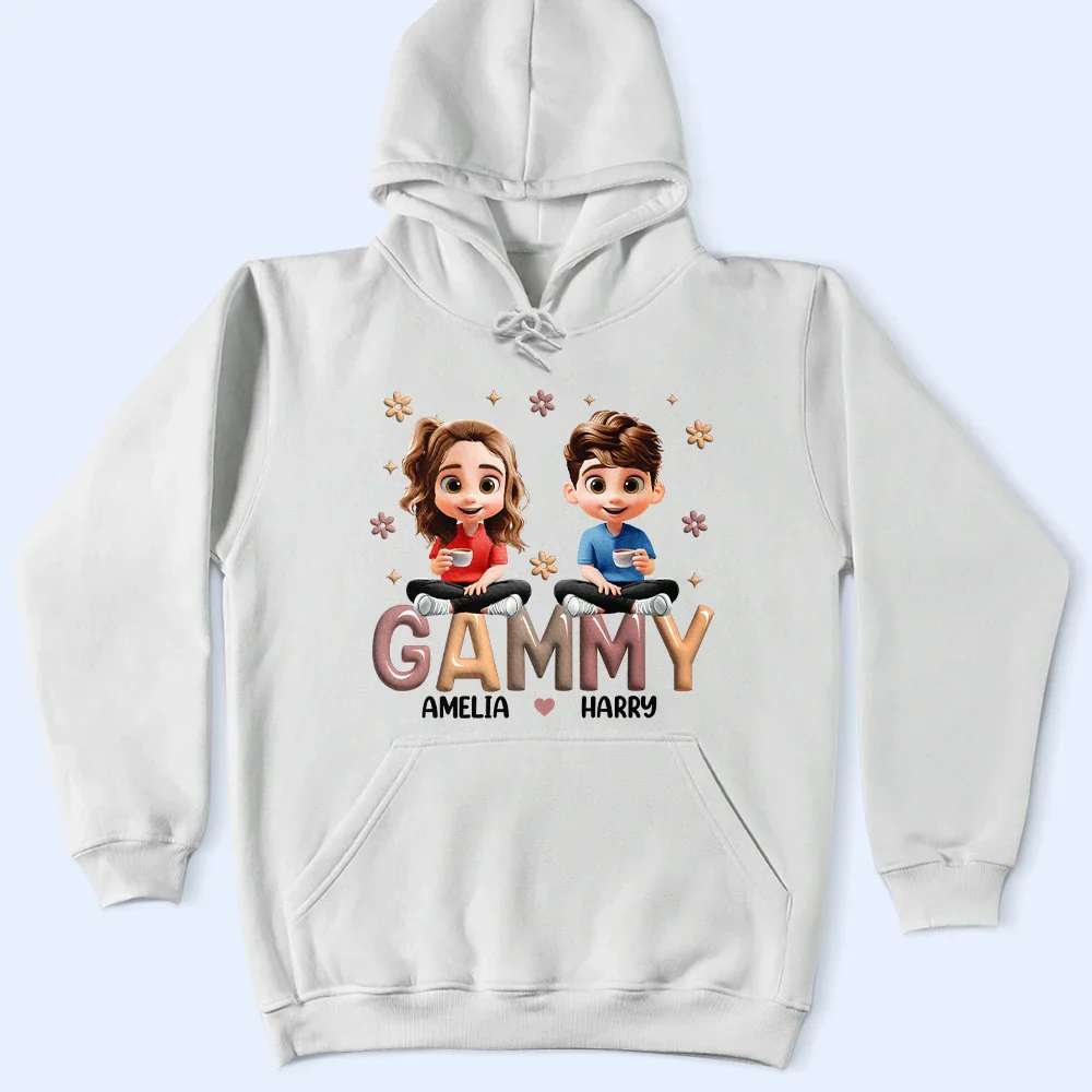 Grandma Grandkid Cartoon - Personalized T Shirt - Image 4