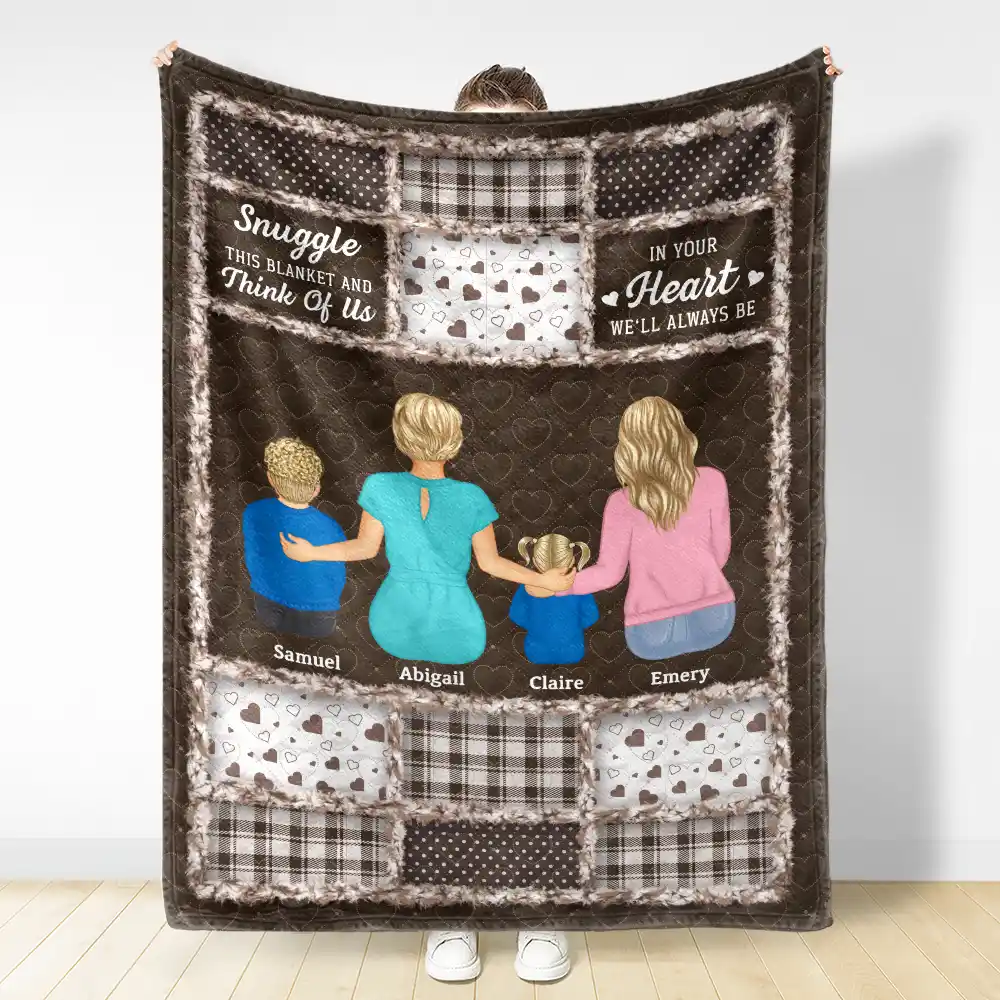 Grandma Grandkids Hug This Blanket - Personalized Fleece Blanket, Sherpa Blanket - Image 3