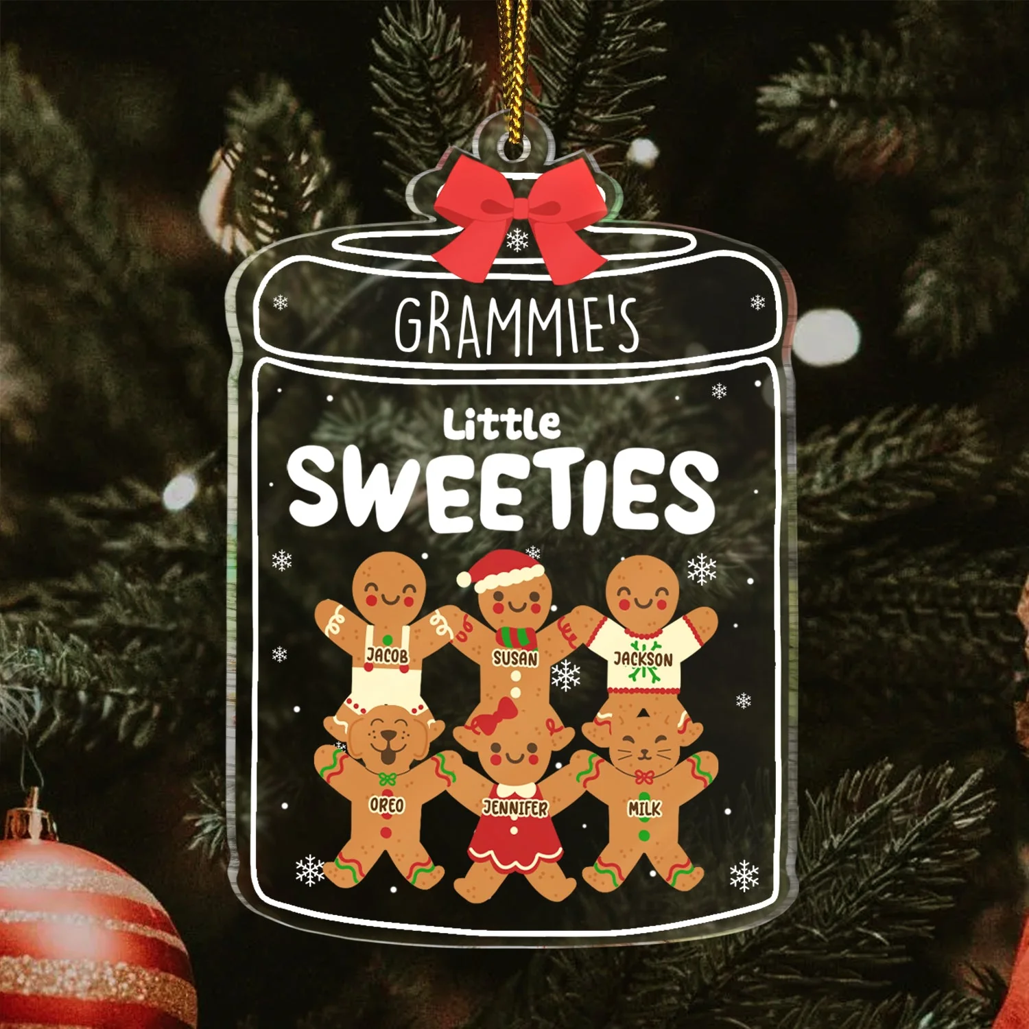 Grandma Grandpa Mom Dad Perfect Batch - Gift For Mom, Dad, Grandparents - Personalized Custom Shaped Acrylic Ornament - Image 3