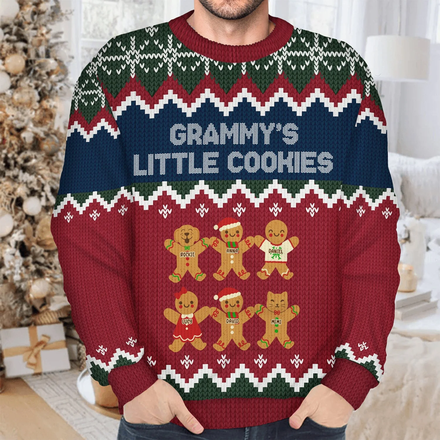 Grandma Grandpa Mom Dad Perfect Batch - Gift For Mom, Dad, Grandparents - Personalized Unisex Ugly Sweater - Image 4