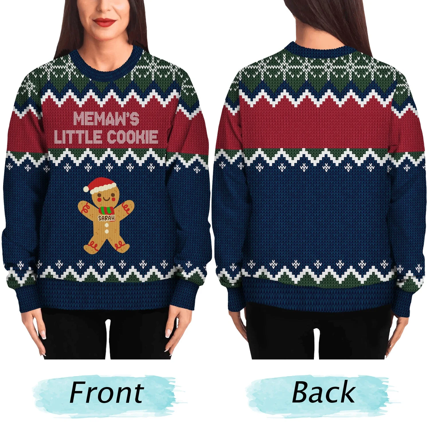 Grandma Grandpa Mom Dad Perfect Batch - Gift For Mom, Dad, Grandparents - Personalized Unisex Ugly Sweater - Image 5