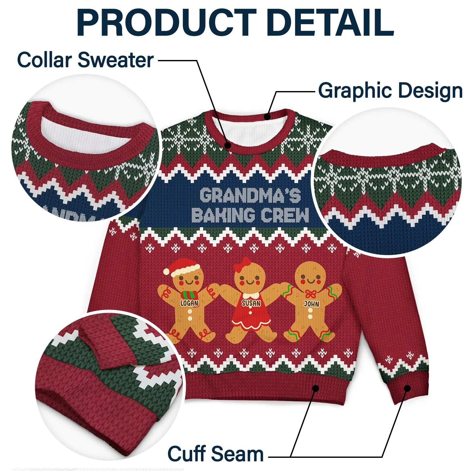 Grandma Grandpa Mom Dad Perfect Batch - Gift For Mom, Dad, Grandparents - Personalized Unisex Ugly Sweater - Image 6
