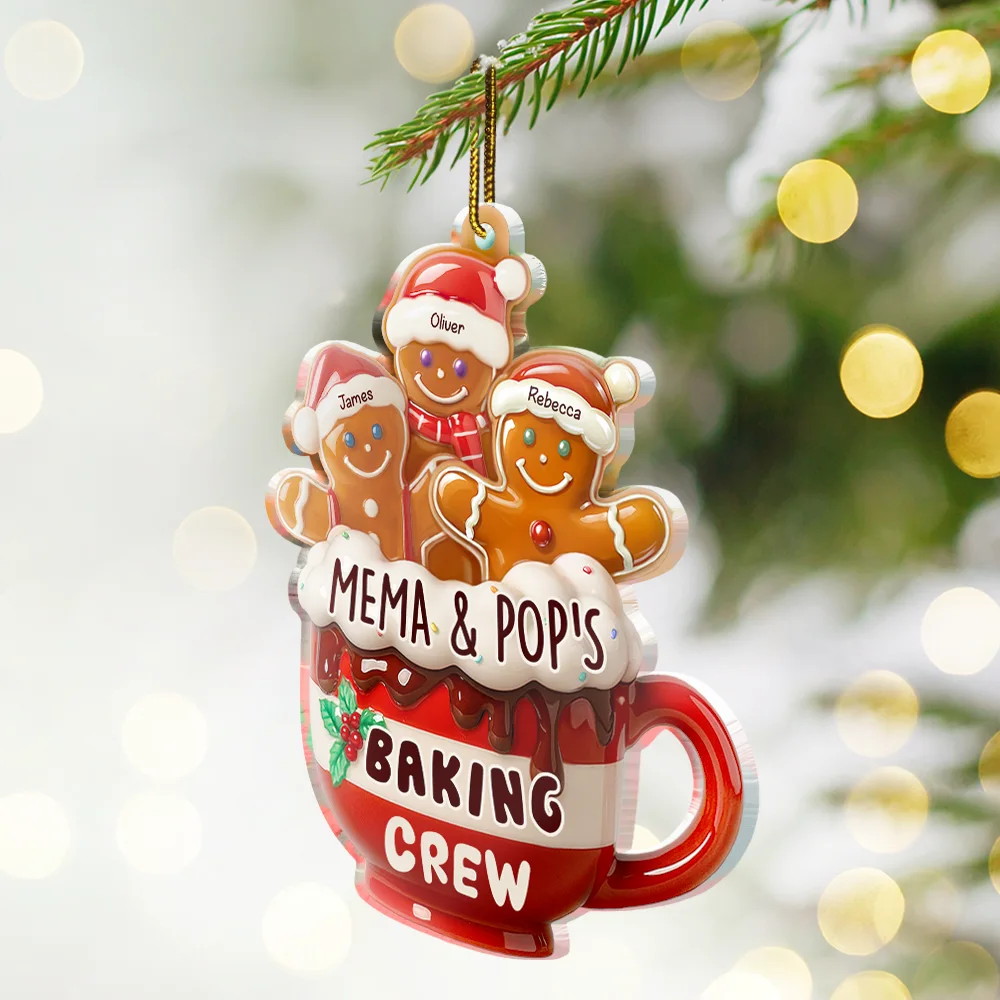 Grandma Grandpa Mom Dad Perfect Batch Gingerbread - Personalized Custom Shaped Acrylic Ornament - Image 2