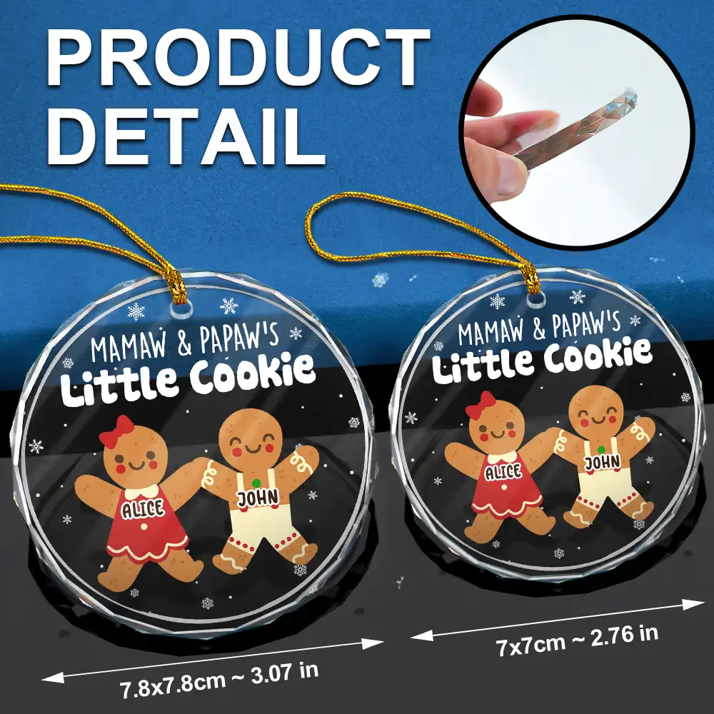 Grandma Grandpa Mom Dad Perfect Batch - Personalized Circle Glass Ornament - Image 6