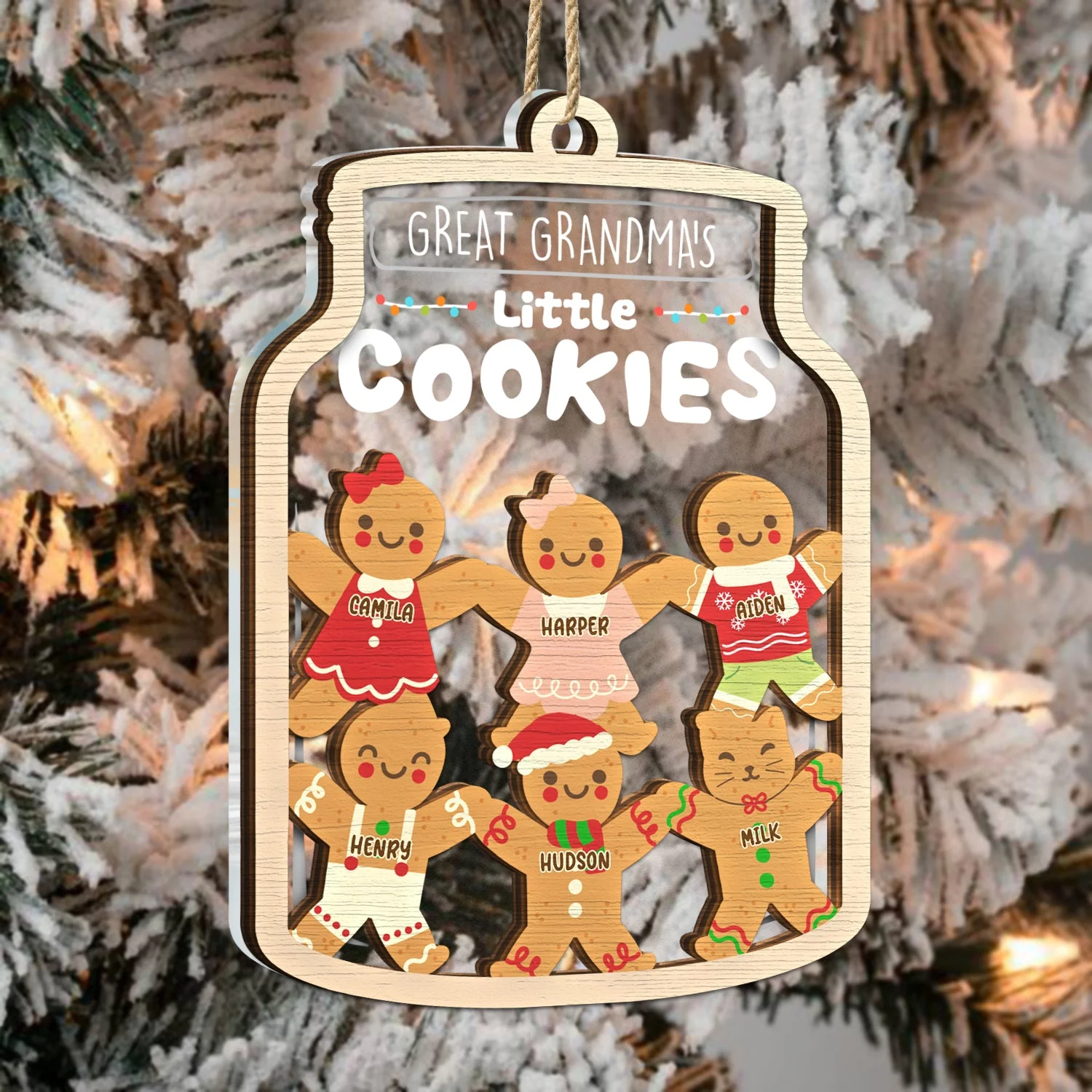 Grandma Grandpa Mom Dad Perfect Patch - Gift For Mom, Dad, Grandparents - Personalized 2-Layered Mix Ornament - Image 3