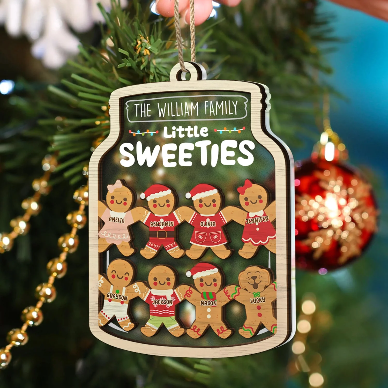 Grandma Grandpa Mom Dad Perfect Patch - Gift For Mom, Dad, Grandparents - Personalized 2-Layered Mix Ornament - Image 4