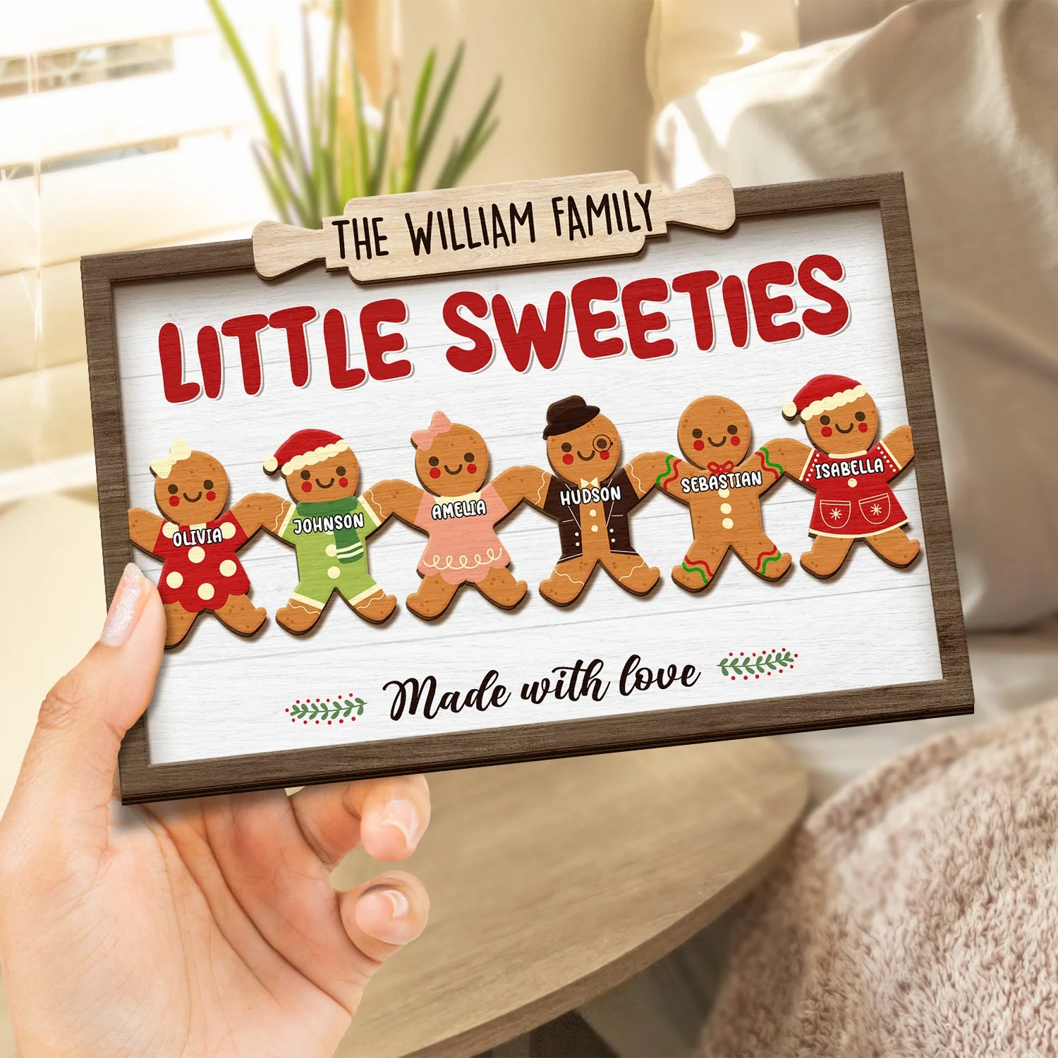 Grandma Grandpa Mom Dad Perfect Patch - Gift For Mom, Dad, Grandparents - Personalized 2-Layered Wooden Plaque With Stand - Image 4
