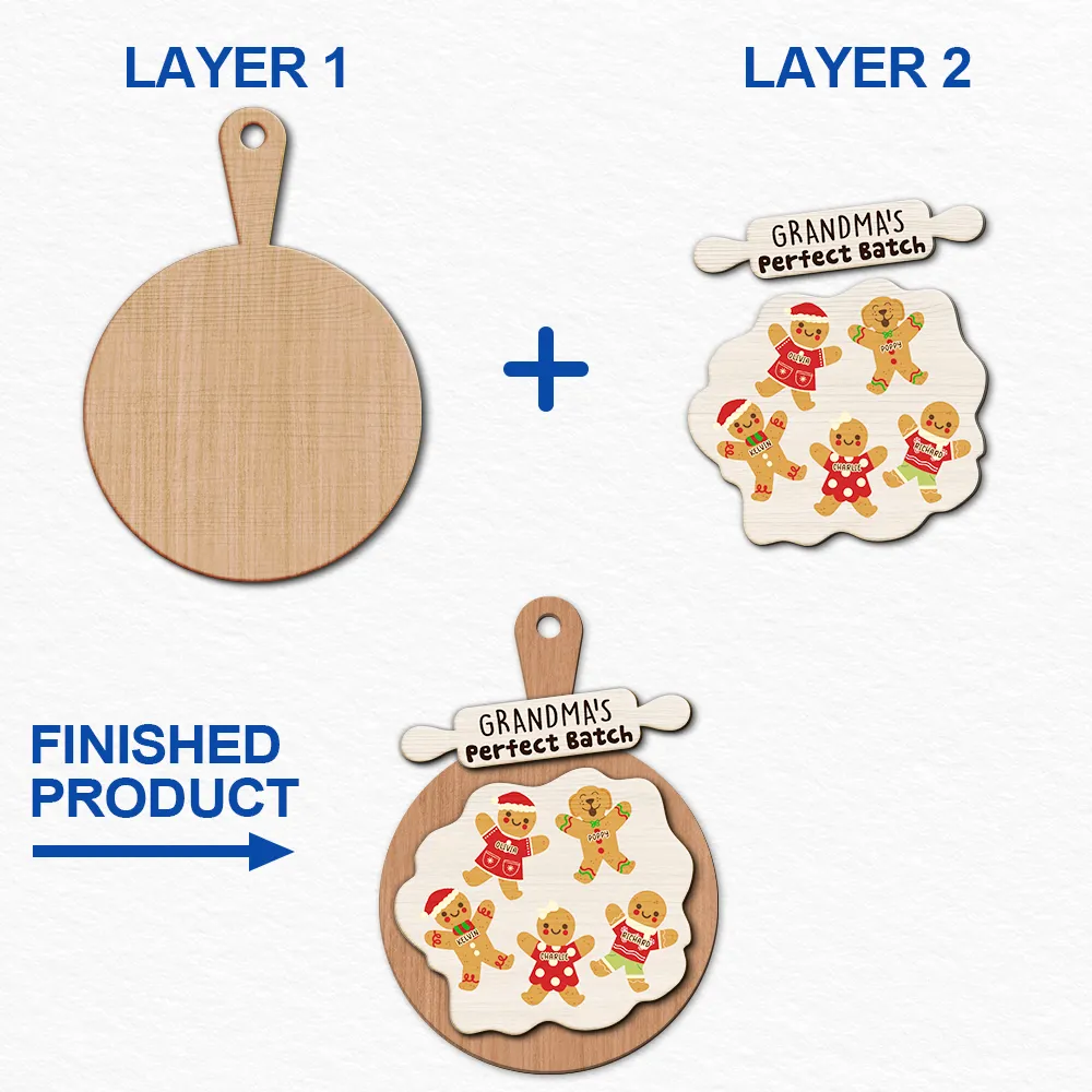Grandma Grandpa Perfect Batch - Personalized 2-Layered Wooden Ornament - Image 6