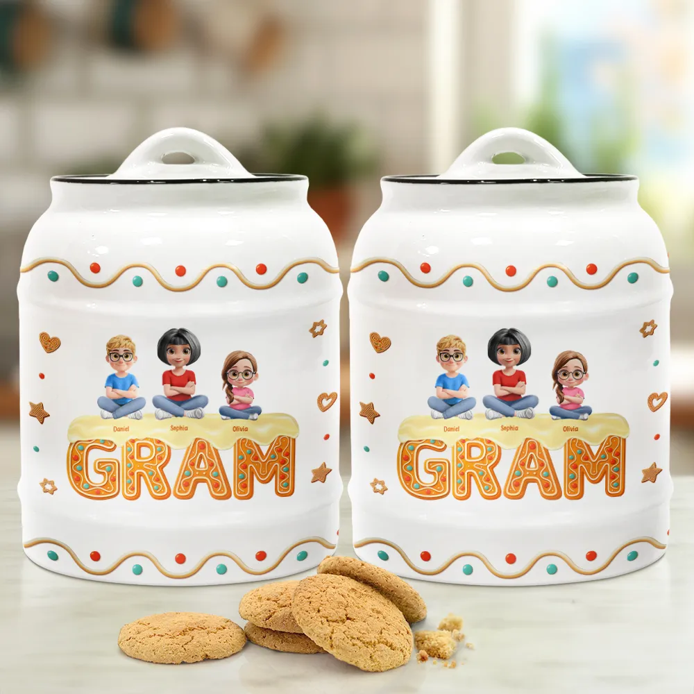 Grandma Mom 3D Effect - Personalized Cookie Jar - Image 2