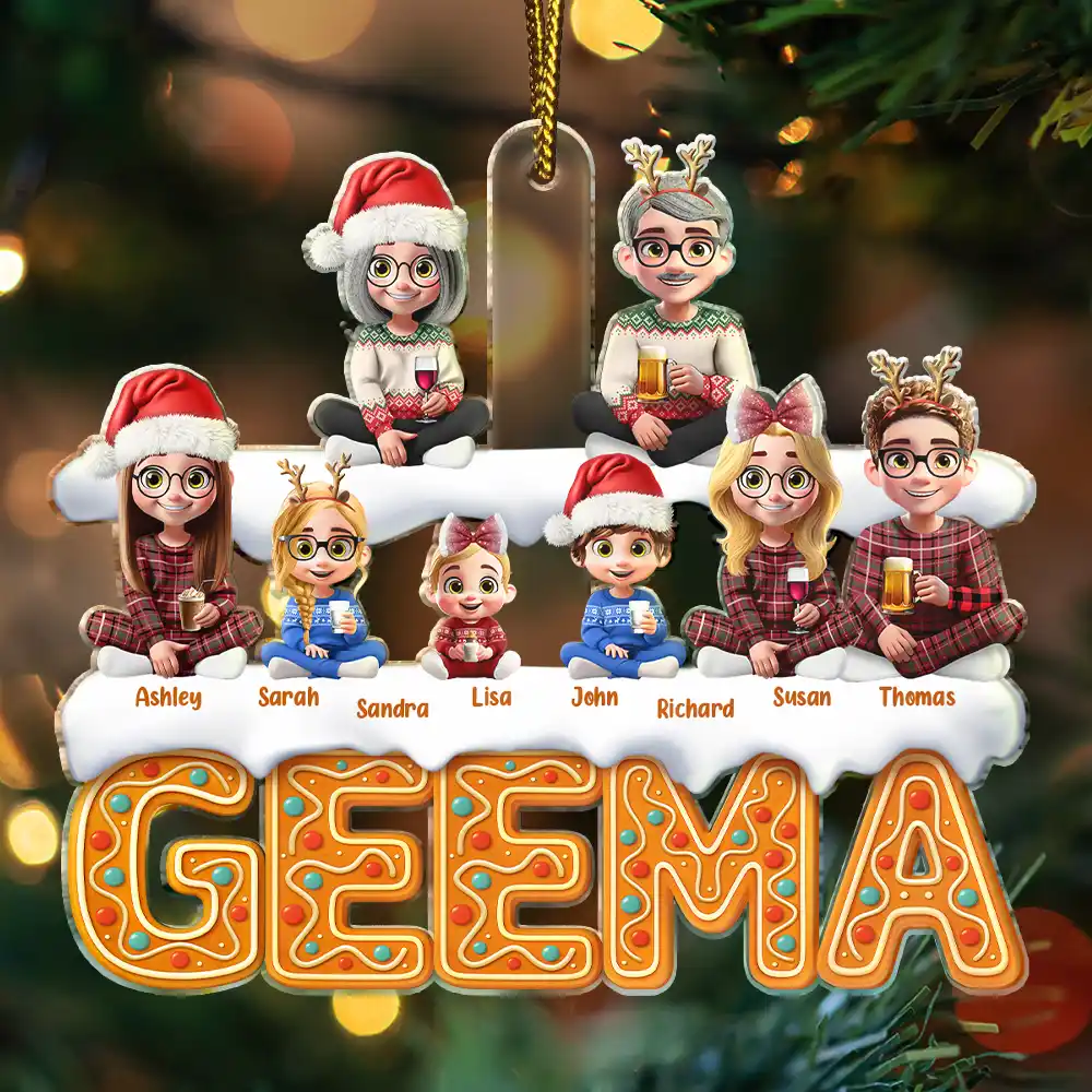 Grandma Mom 3D Effect - Personalized Custom Shaped Acrylic Ornament - Image 3