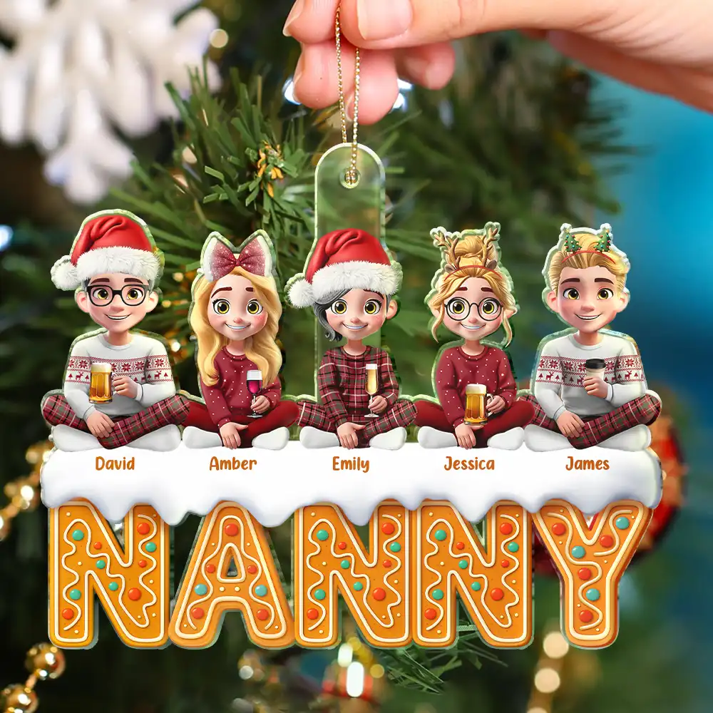 Grandma Mom 3D Effect - Personalized Custom Shaped Acrylic Ornament - Image 4