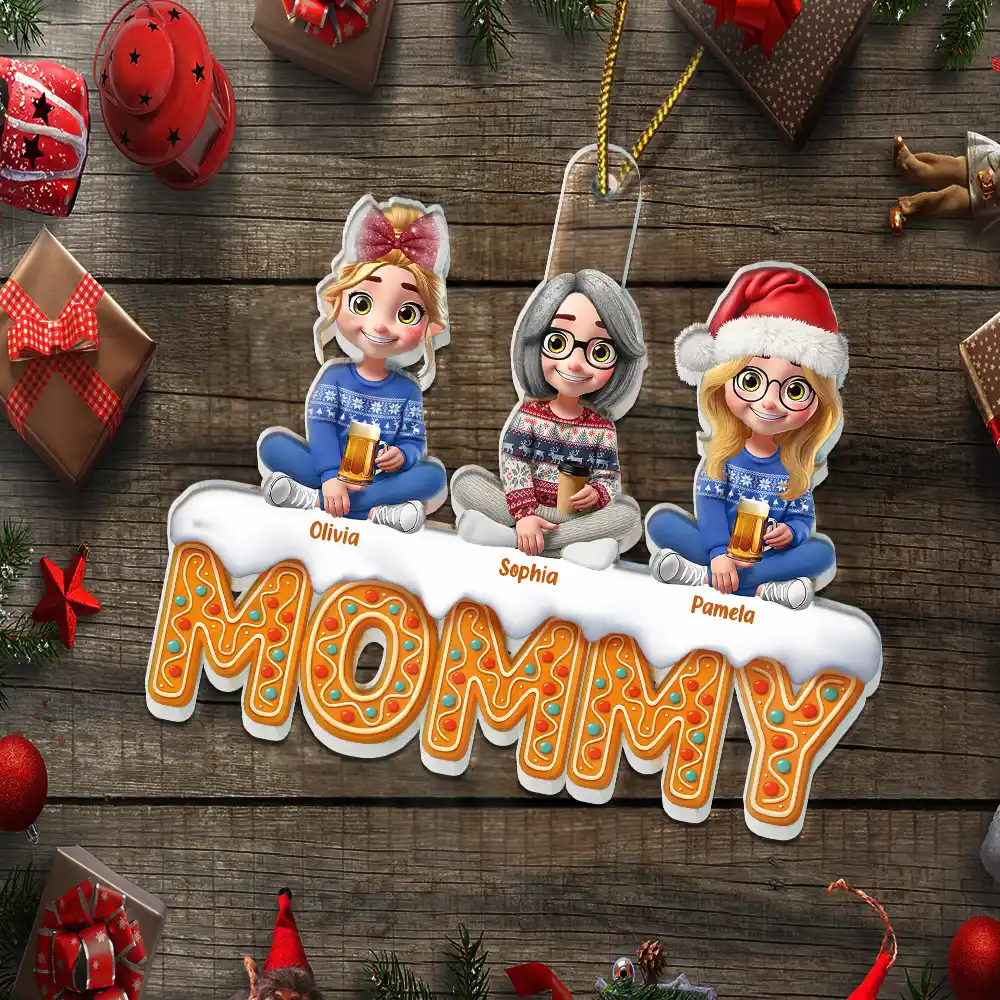 Grandma Mom 3D Effect - Personalized Custom Shaped Acrylic Ornament - Image 5