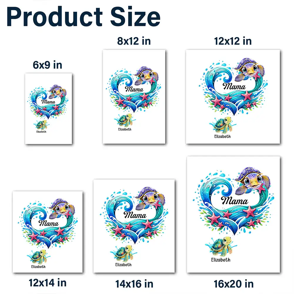 Grandma Mom And Baby Turtles - Personalized Decor Decal - Image 7
