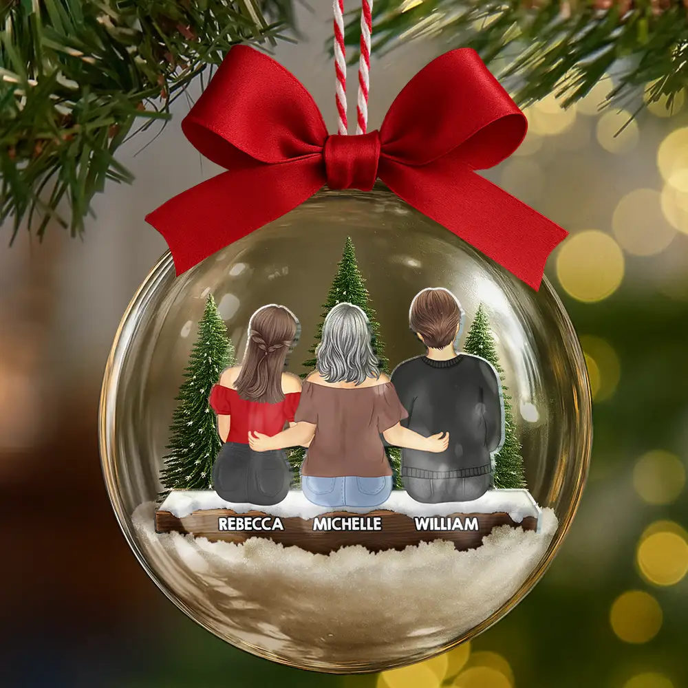 Grandma Mom And Children Together - Personalized 3D Acrylic Ball Ornament - Image 6
