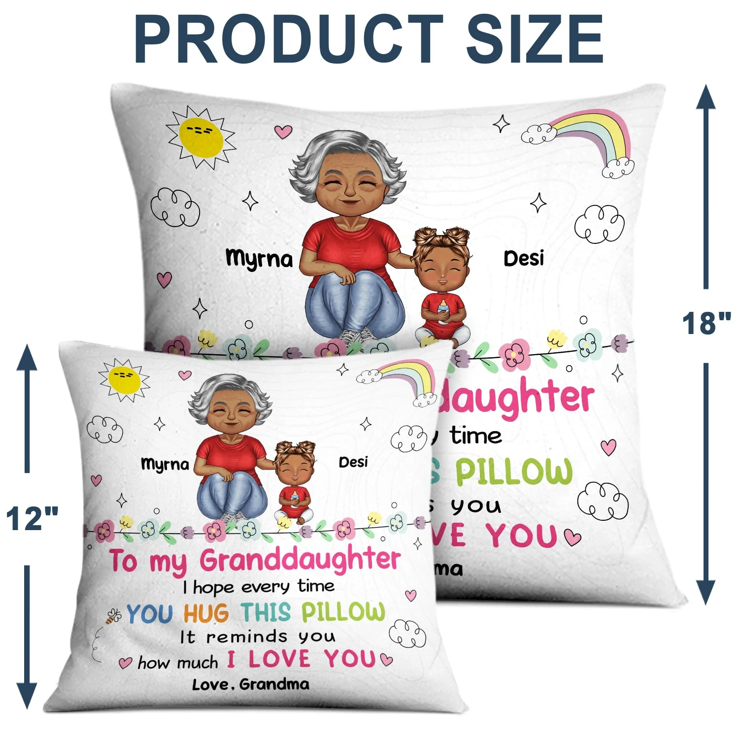 Grandma Mom How Much I Love You - Gift For Kids, Granddaughter, Grandson - Personalized Pillow - Image 4