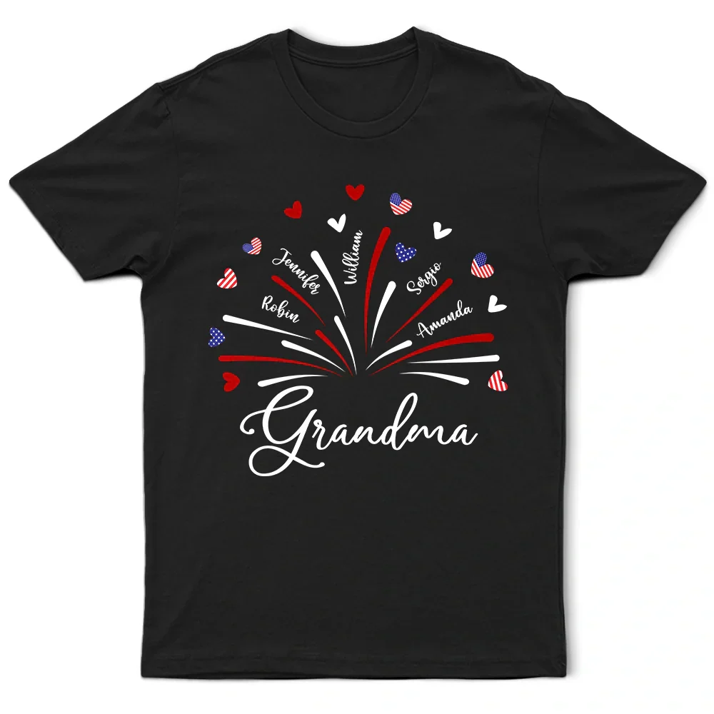 Grandma Mom Independence Day - Personalized T Shirt