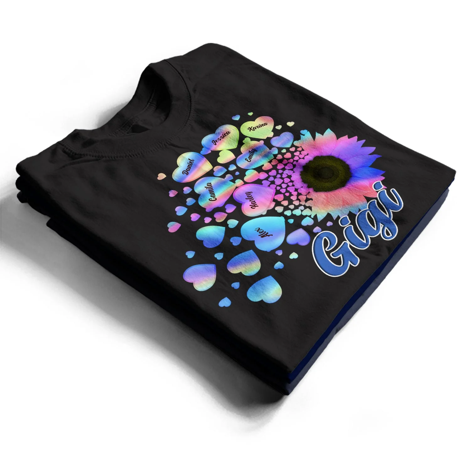 Grandma Mom Kids Sunflower - Gift For Mother, Grandmother - Personalized T Shirt - Image 2