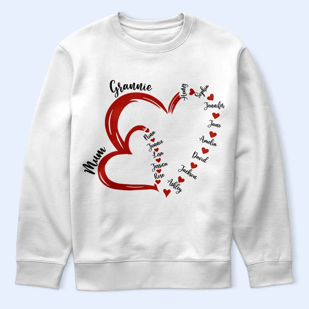Grandma Mom Little Hearts - Personalized T Shirt - Image 5