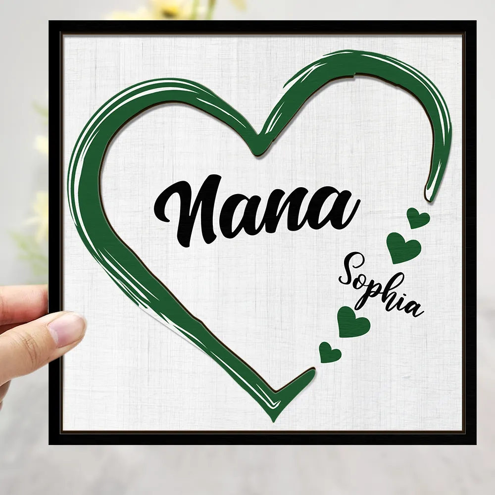 Grandma Mom Sweethearts - Personalized 2-Layered Wooden Plaque With Stand - Image 3