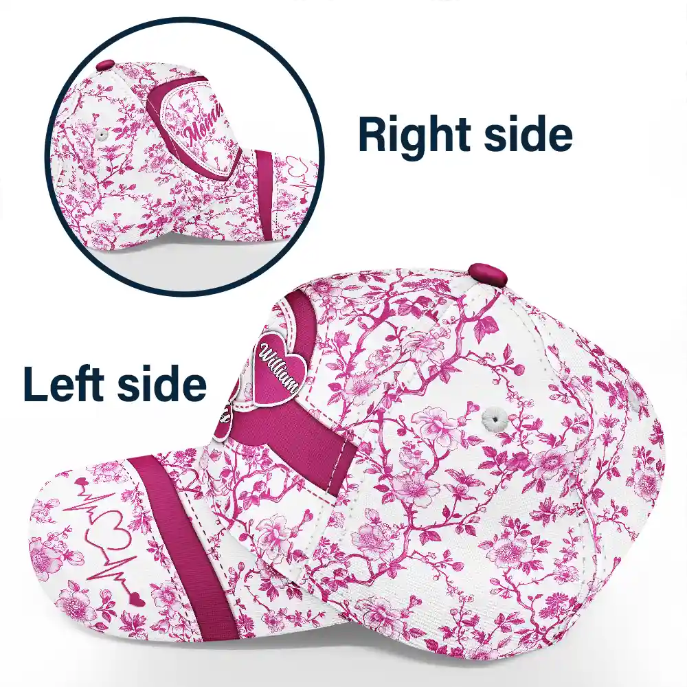 Grandma Mom Toile De Jouy - Personalized Classic Cap - Image 3