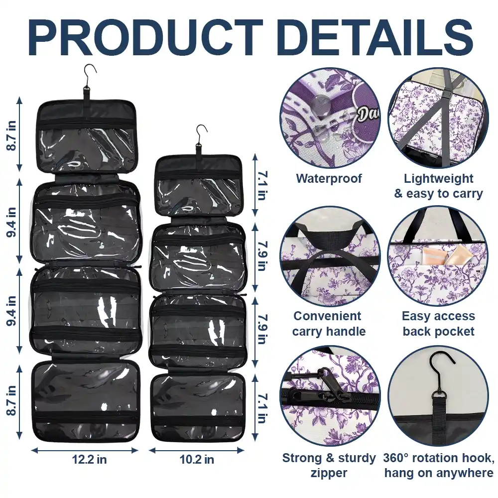 Grandma Mom Toile De Jouy - Personalized Toiletry Bag - Image 5