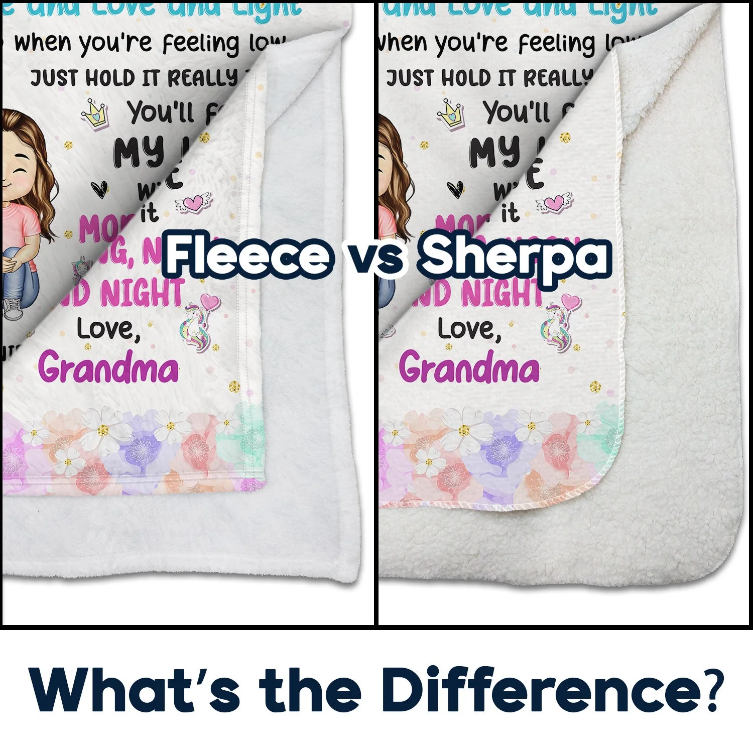 Grandma Mother Hugged This Soft Blanket - Gift For Granddaughter, Grandson, Kids - Personalized Fleece Blanket - Image 4