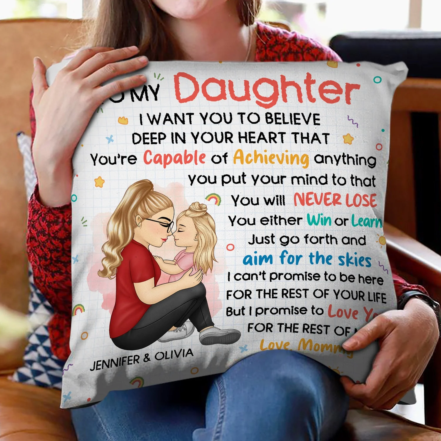 Grandma Mother You're Capable Of Achieving Anything - Gift For Granddaughter, Grandson, Kids - Personalized Pillow - Image 2