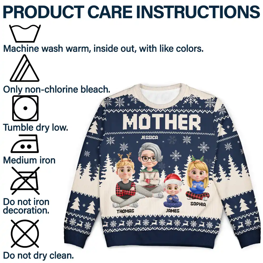 Grandma Nana Mimi Grandkid 3D Effect - Personalized Unisex Ugly Sweater - Image 7