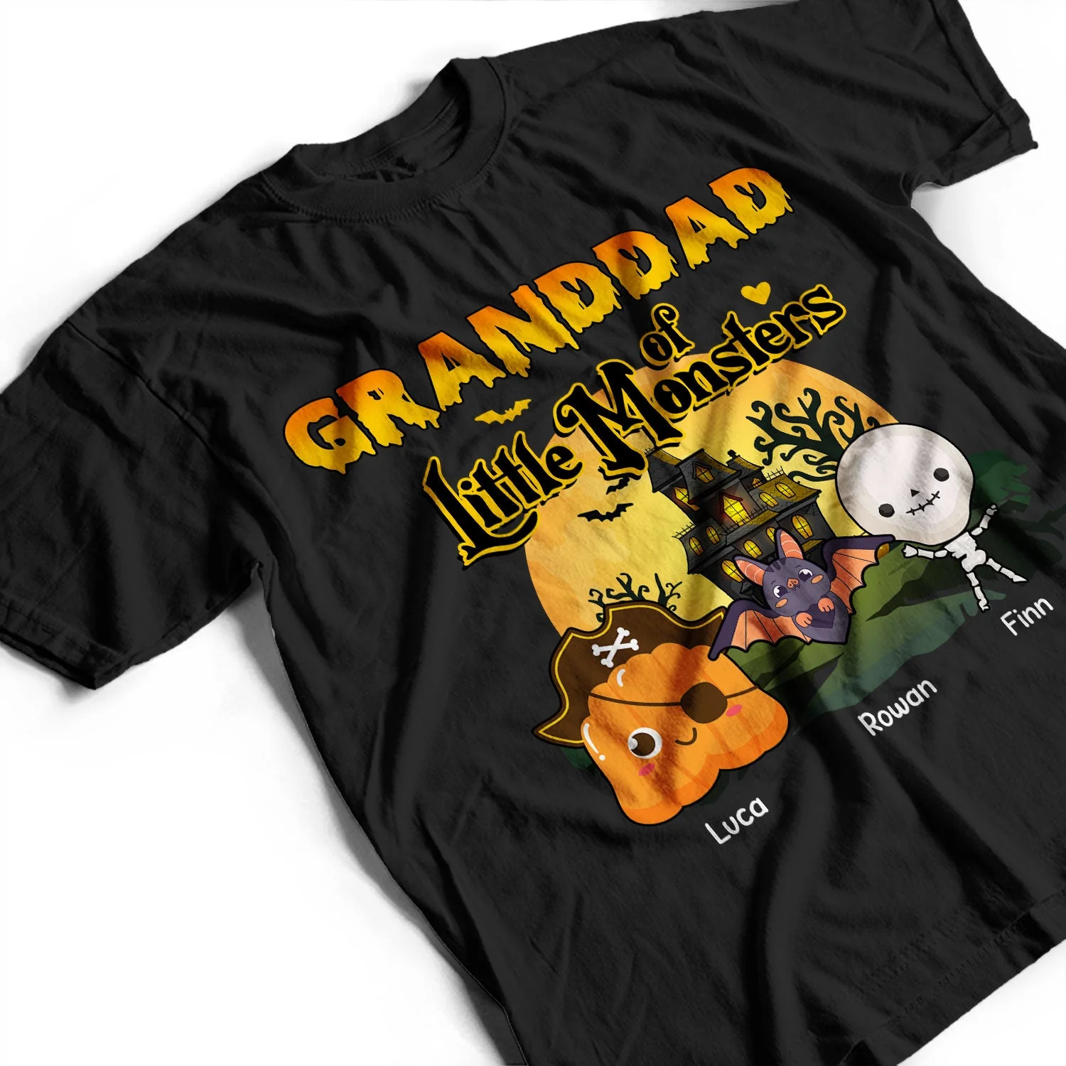 Grandma Of Little Monsters Character Costumes - Halloween Gift For Grandma, Grandparents, Mom, Dad, Family - Personalized T Shirt - Image 3