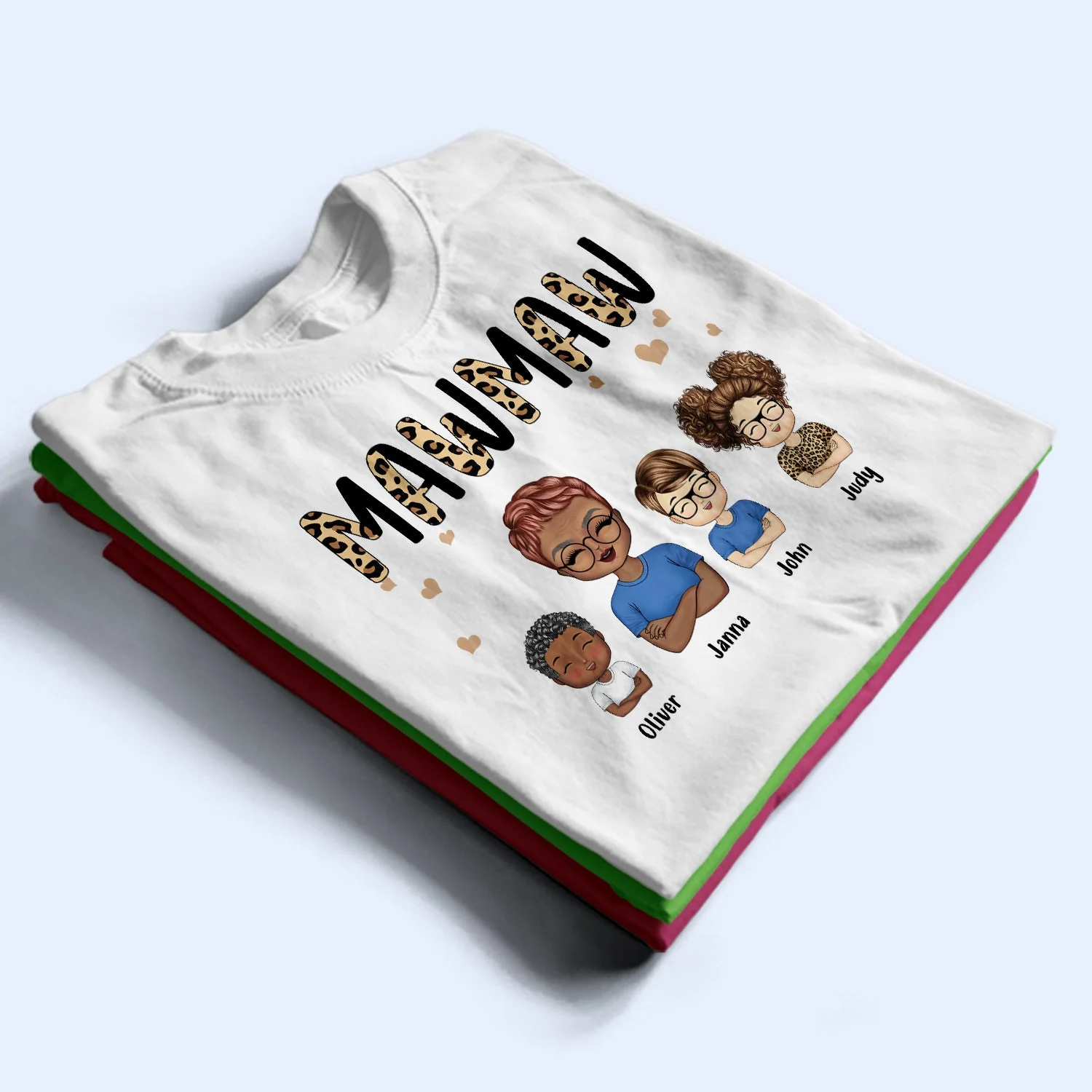 Grandma With Grandkids - Birthday, Loving Gift For Mom, Mother, Nana, Grandmother, Grandparents, Family - Personalized Custom T Shirt - Image 2