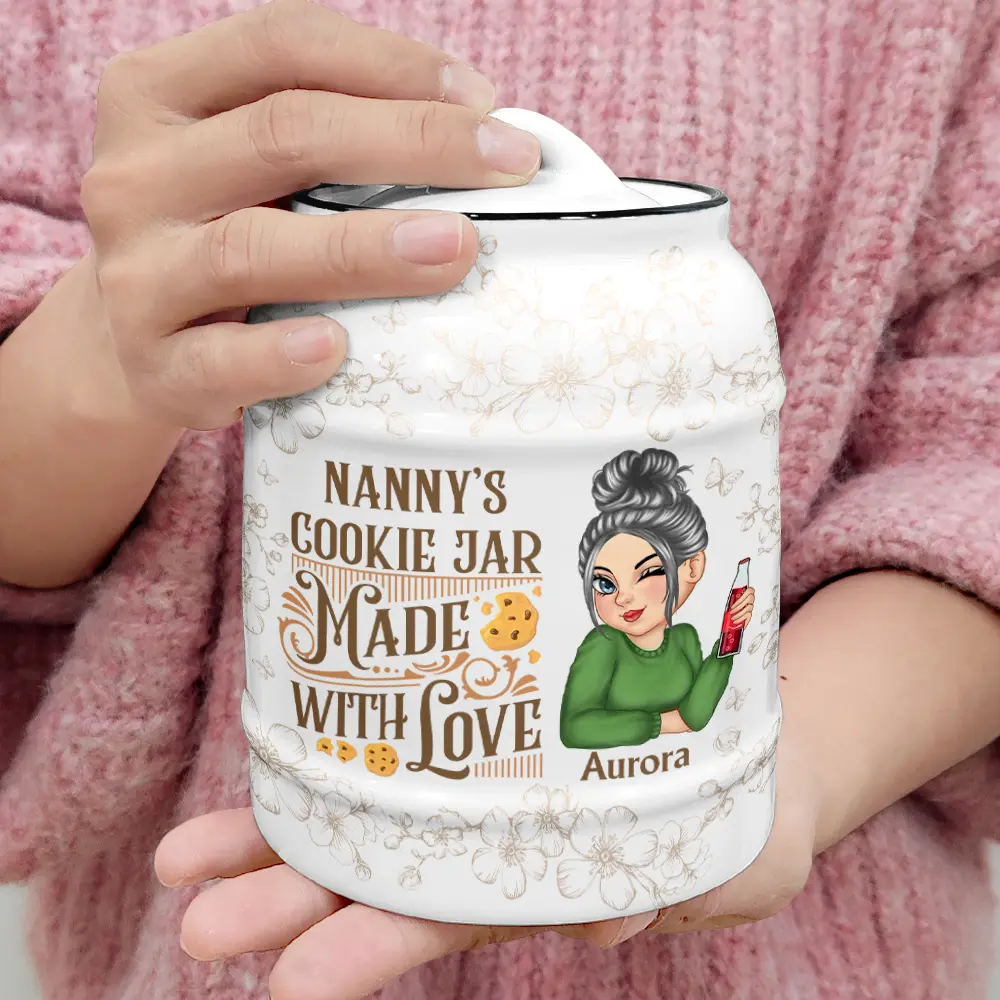 Grandma's Cookie Jar Made With Love - Personalized Cookie Jar - Image 4