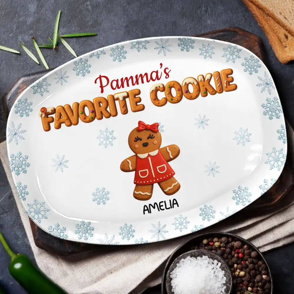 Grandma's Favorite Cookies 3D Effect - Personalized Plate - Image 2