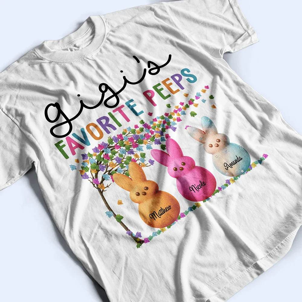 Grandma's Favorite Peeps Bunny - Personalized T Shirt - Image 3