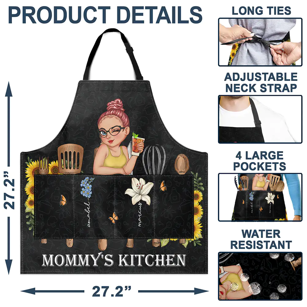 Grandma's Flower Kitchen - Personalized Apron - Image 4