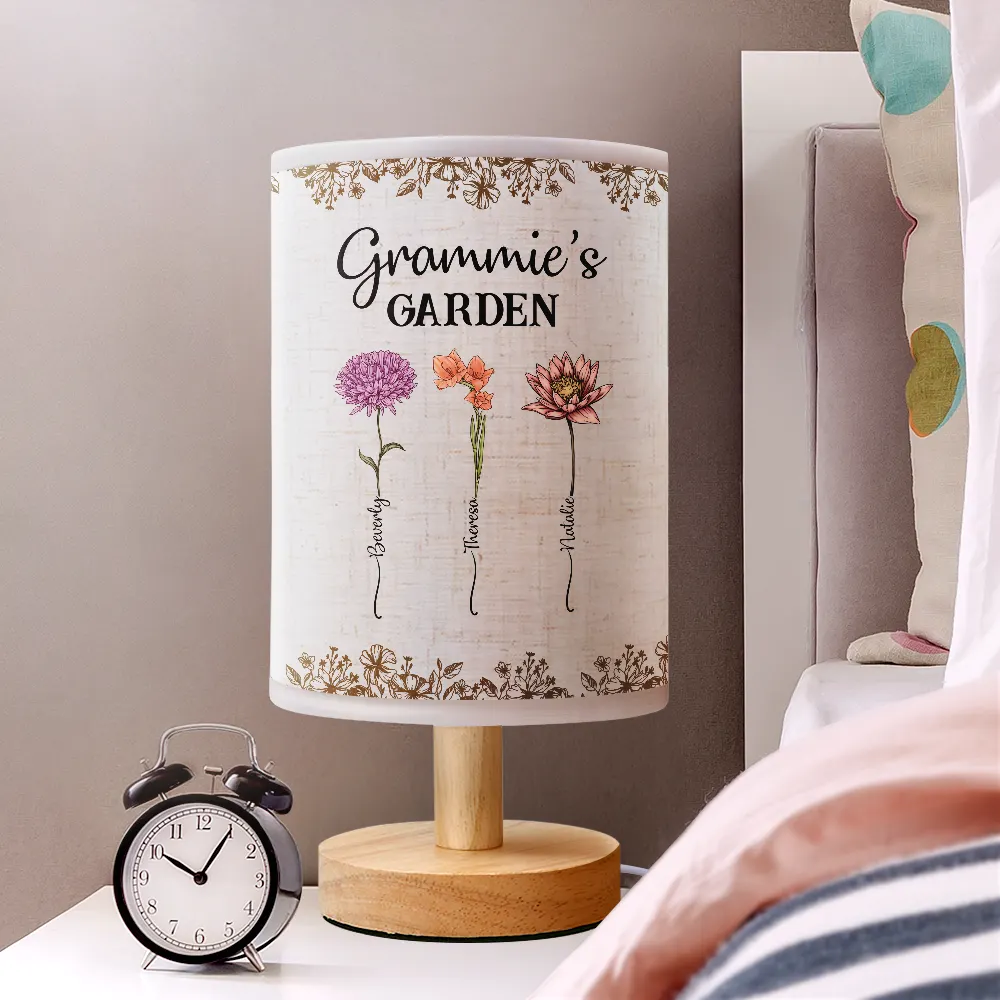 Grandma's Garden Birth Flower - Personalized Fabric Lamp - Image 2