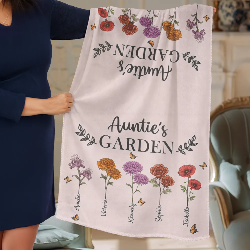 Grandma's Garden Birth Flowers - Personalized Lightweight Soft Shawl - Image 5