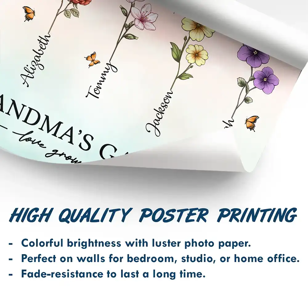 Grandma's Garden Birth Flowers - Personalized Poster - Image 5