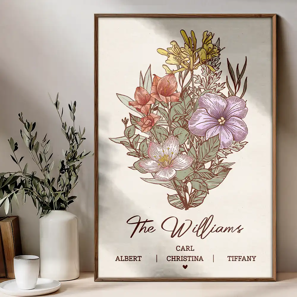 Grandma's Garden Family Birth Flower - Personalized Poster - Image 4