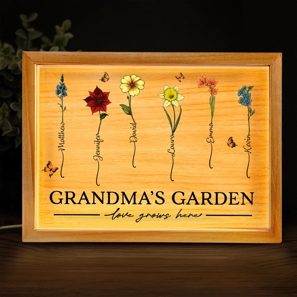 Grandma's Garden Love Grows Here - Personalized Picture Frame Light Box - Image 2