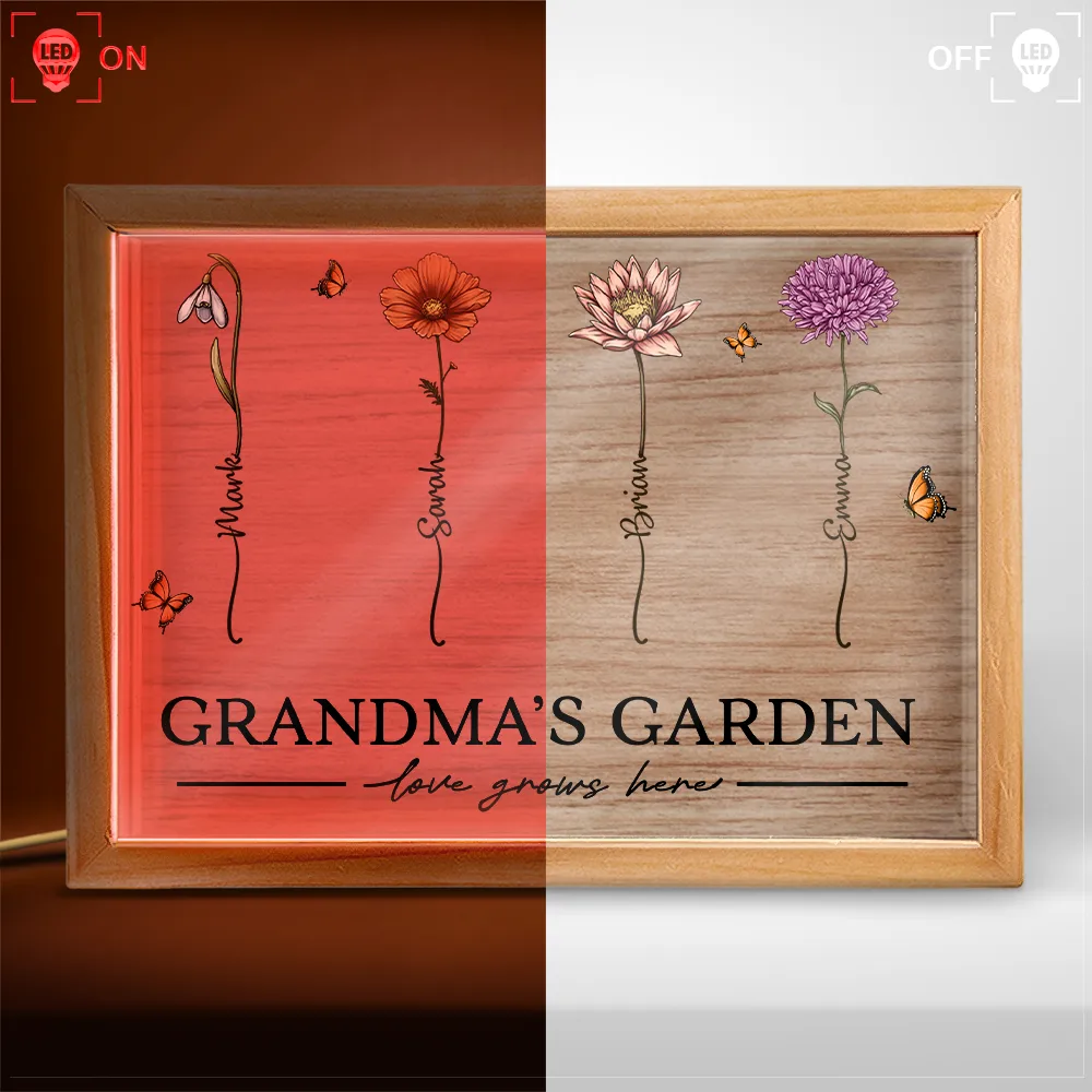 Grandma's Garden Love Grows Here - Personalized Picture Frame Light Box - Image 3