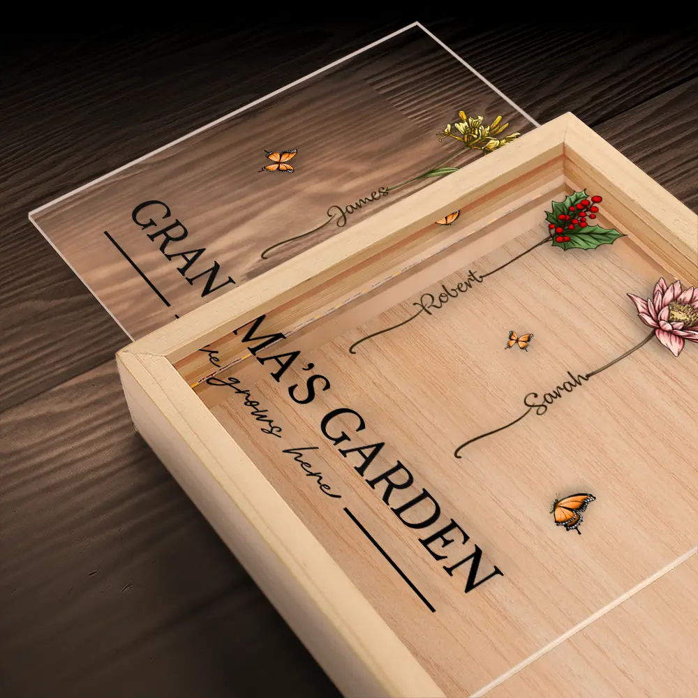 Grandma's Garden Love Grows Here - Personalized Picture Frame Light Box - Image 4