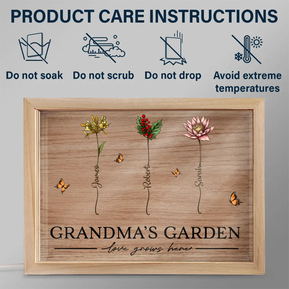 Grandma's Garden Love Grows Here - Personalized Picture Frame Light Box - Image 6