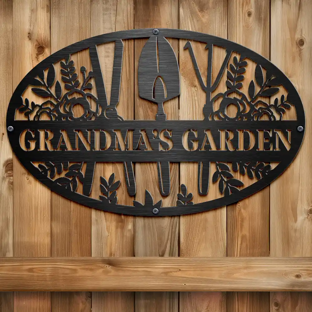 Grandma's Garden - Personalized Cutout Metal Sign - Image 2