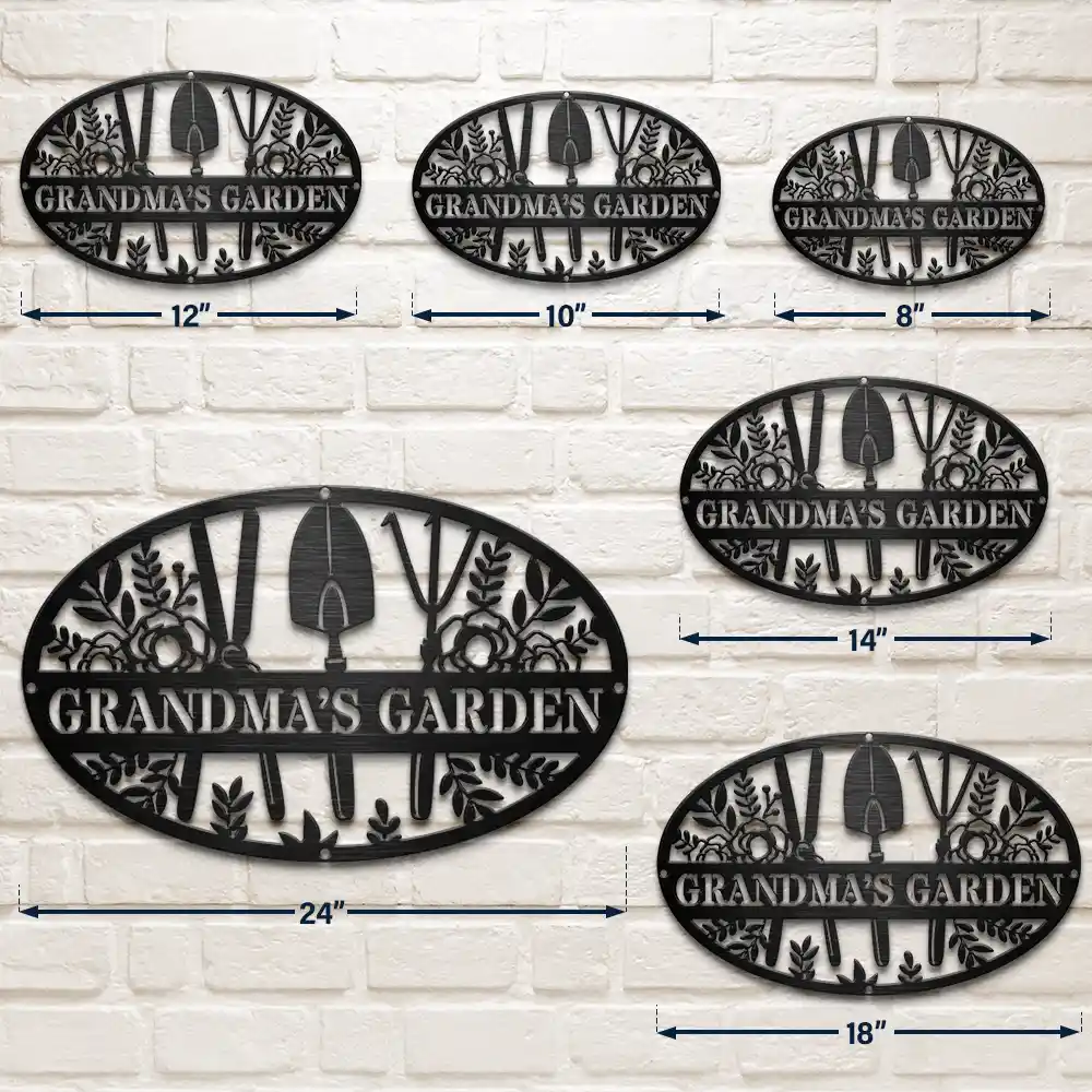 Grandma's Garden - Personalized Cutout Metal Sign - Image 6
